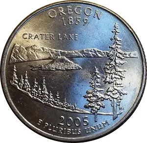2005 Oregon State Crater Lake Quarter Reverse