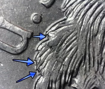 2009 Virgin Islands Quarter die chips on reverse in the treetops