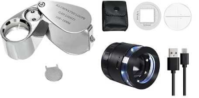 macro image of a coin loupe