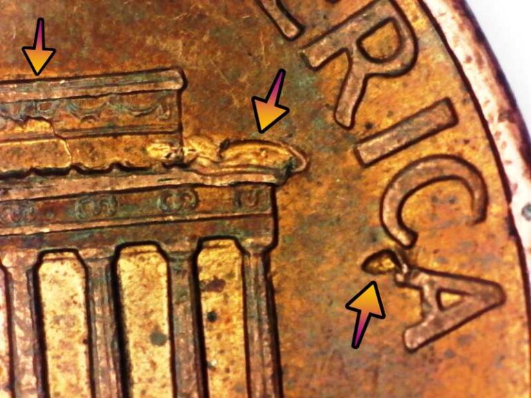 1993 lincoln cent die crack penny