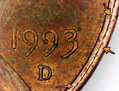 1993 penny errors