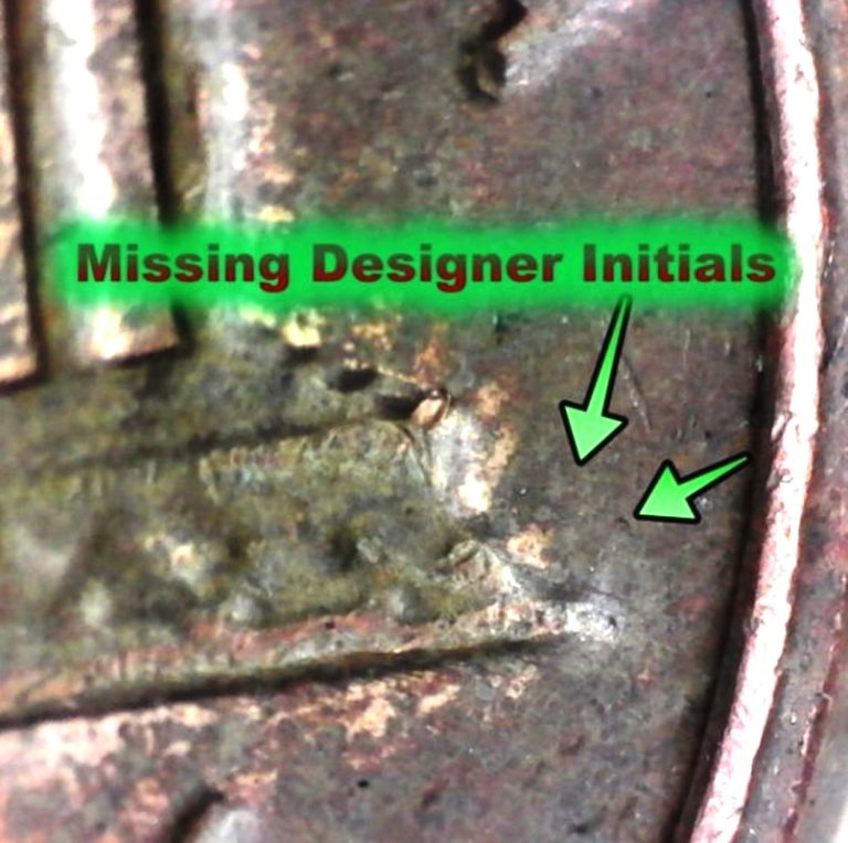 Lincoln cent missing initials penny error