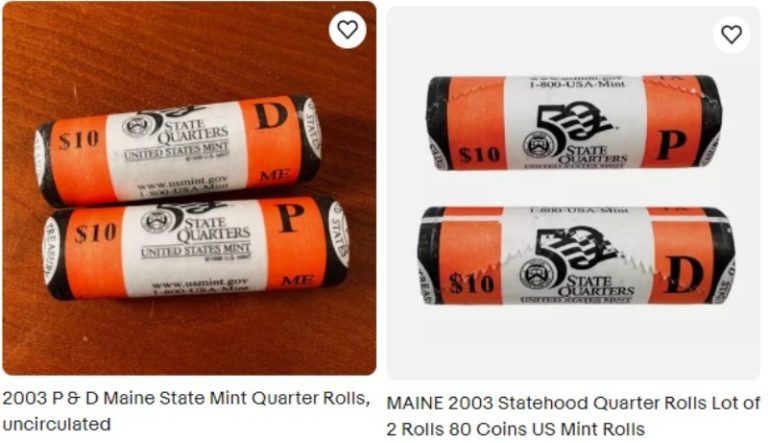 original wrapped maine state quarter rolls