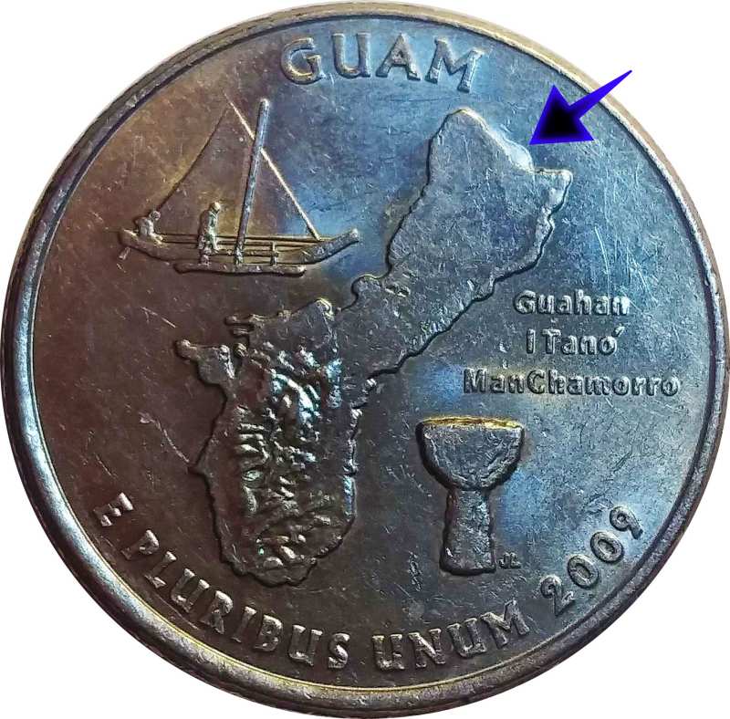 2009 Guam Quarter Errors, Varieties, and Values