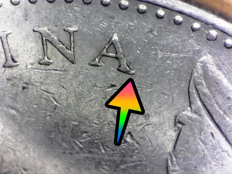 die chip on A five cents nickel 5 cent canada coin