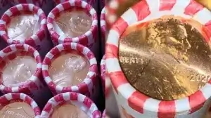 macro image of rolled 2020 shield cents