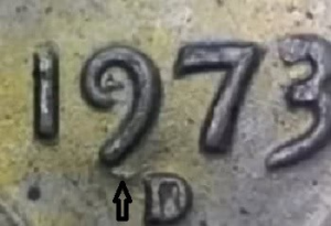 1973 d penny error value