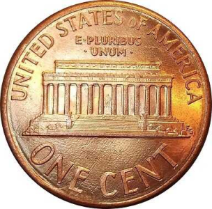 macro image of the reverse of a 1989 penny error coin