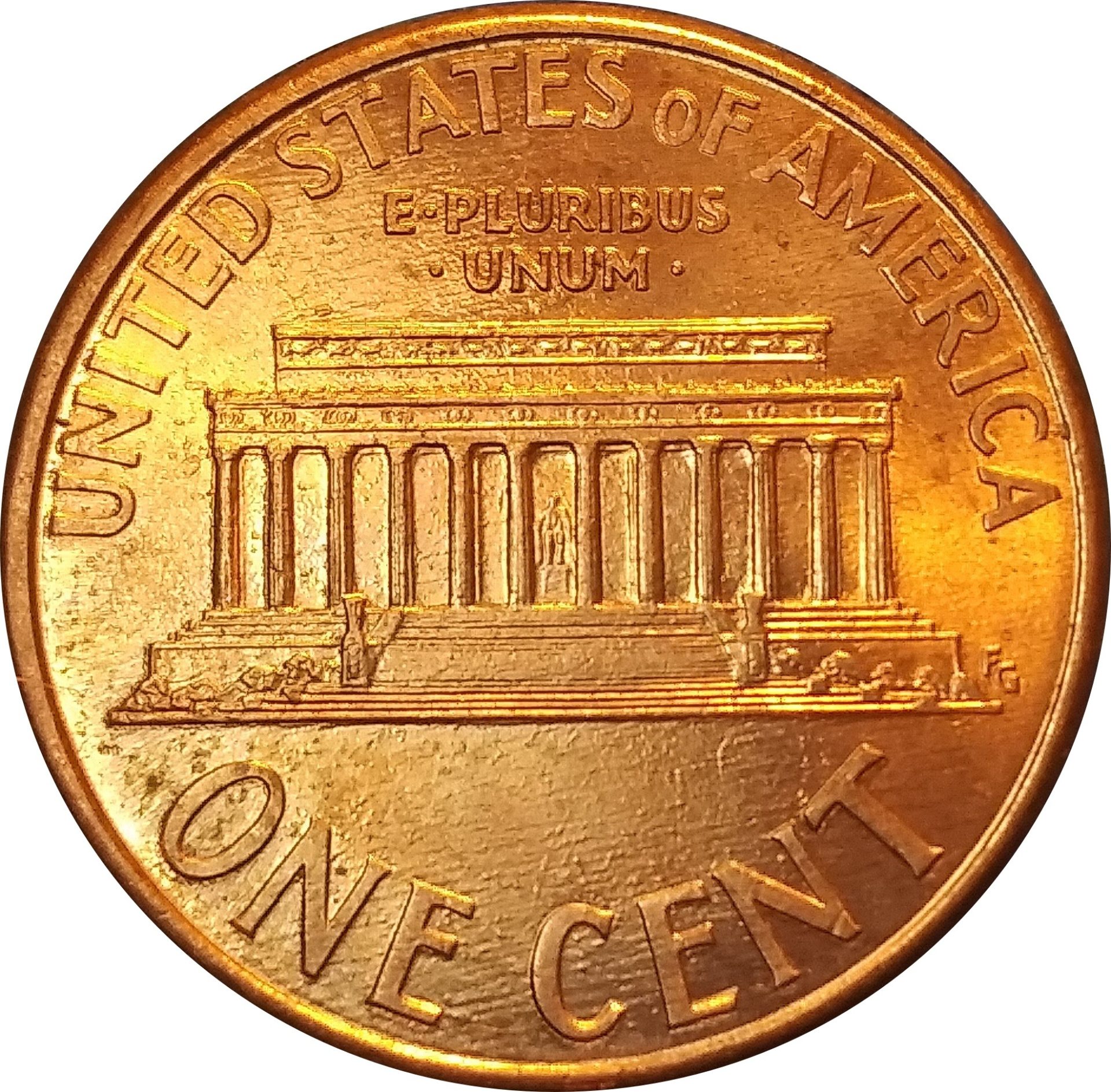 1996 P Lincoln Memorial Penny ~ Uncirculated Cent from Bank Roll 