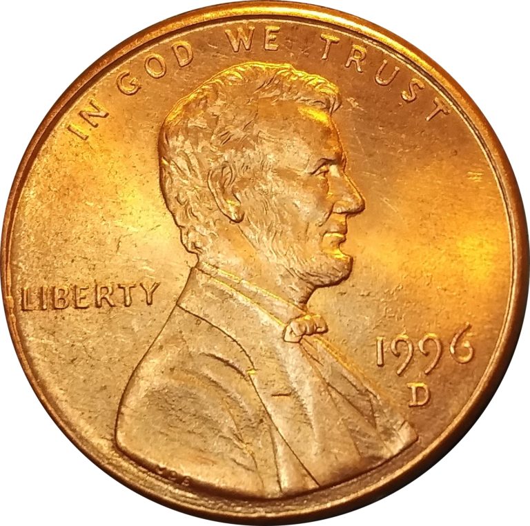 1996 D cent penny obverse