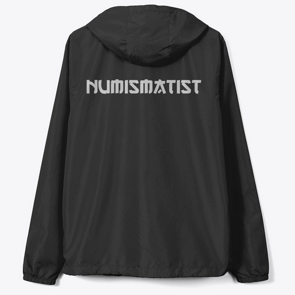 black wind breaker jacket for numismatists