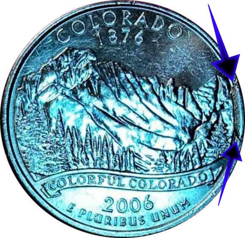 2006 Colorado State Quarter Cud Error Coin