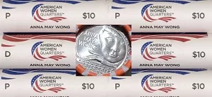 Uncirculated rolls of Anna May Wong Quarters