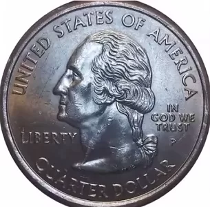 macro image of a 2003 quarter obverse