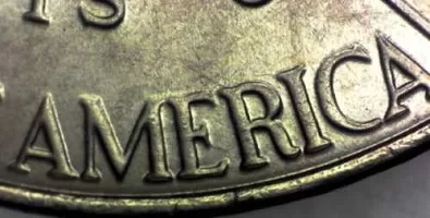microscopic image of an American coin