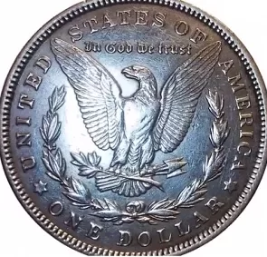 silver 1921 morgan dollar reverse macro image
