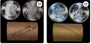 image of rolls of morgan silver dollars for sale