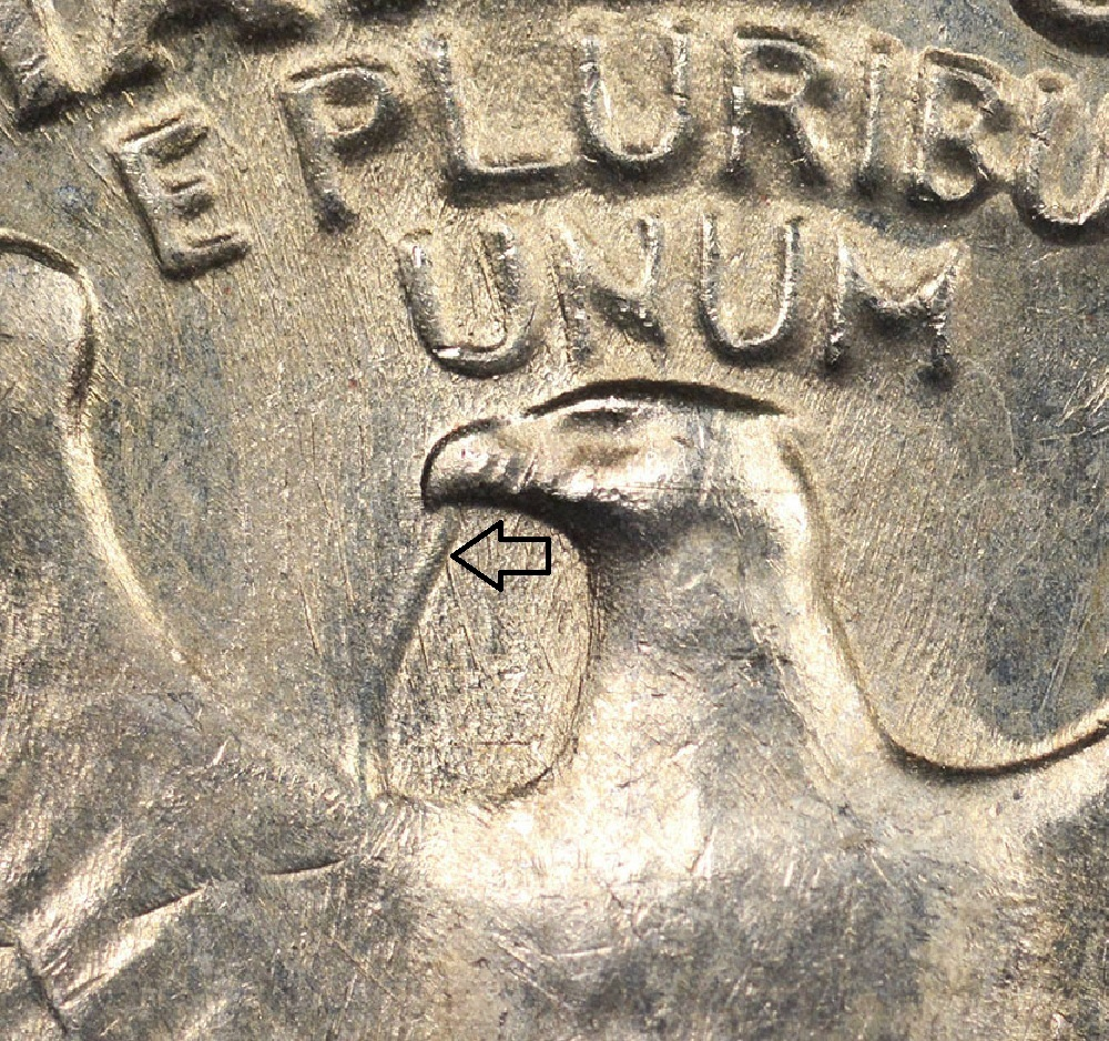 spitting eagle quarter error noted with an arrow featured coin hunting guides